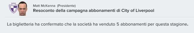 5 abbonamenti stagionali