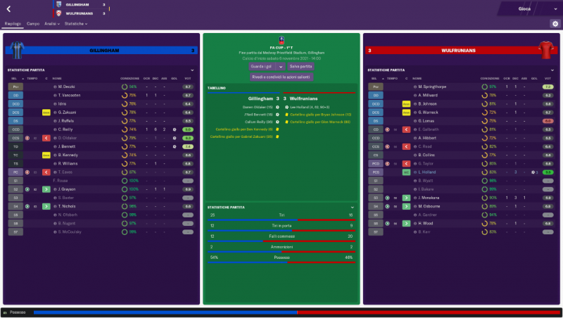Partita contro il Gillingham